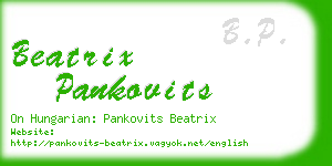 beatrix pankovits business card